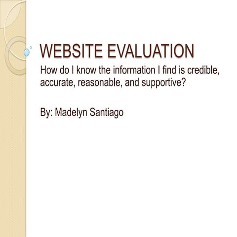 Web evaluation presentation