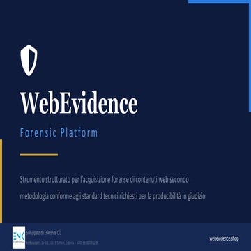 WebEvidence: Forensic Platform for Legally Compliant Digital Evidence ...