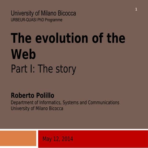 Web evolution (Part I) 