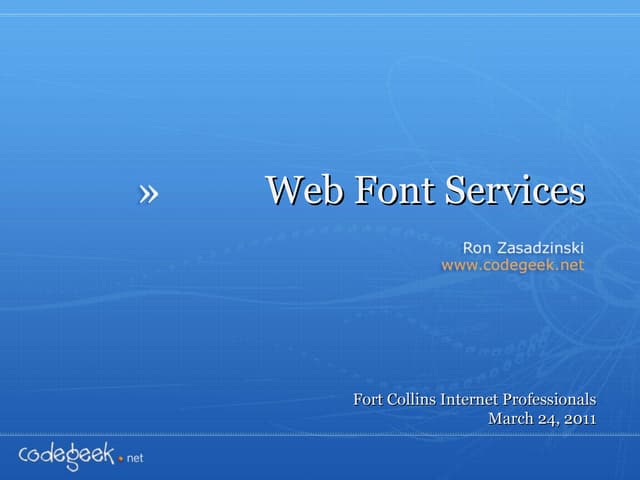 Web font services: March 2011