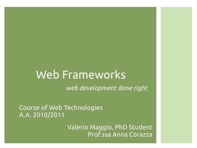 Web frameworks