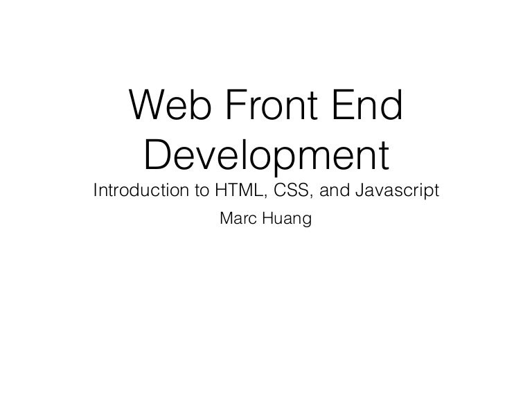 Web front end development introduction to html css and javascript