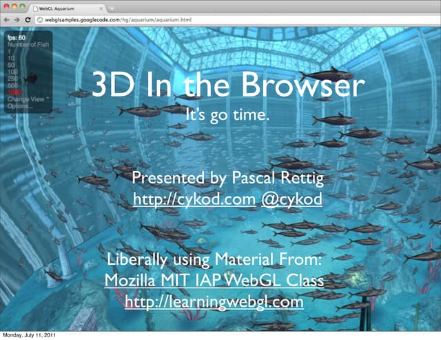 3D in the Browser via WebGL: It's Go Time 