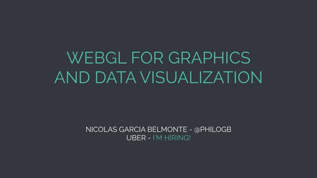 OpenVisConf - WebGL for graphics and data visualization