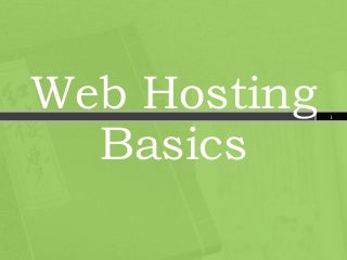 Web Hosting Service Basics - Find out what Host You Need!