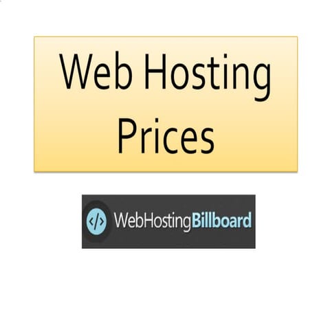 Web hosting prices