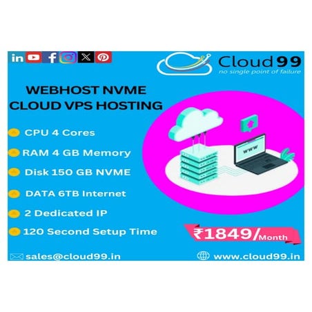 Webhost NVME Cloud VPS Hosting1234455678 | PDF