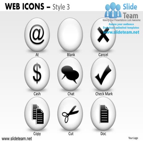 Web icons edit folder home info heart download style design 3 powerpoint pres...