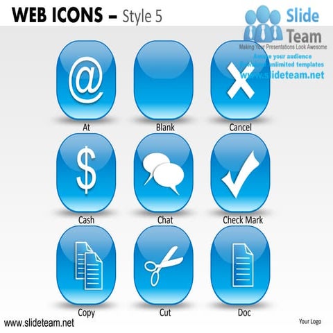 Web icons tools user undo design 5 powerpoint presentation templates.