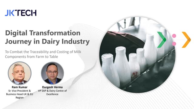 [Webinar] - Digital Transformation Journey in Dairy Industry