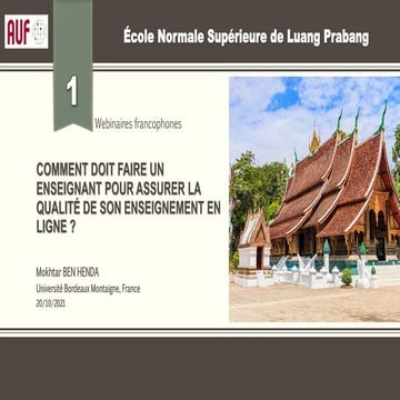 Webinaires AUF ENS-Luang Prabang Laos