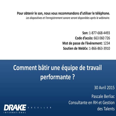 Comment batir une équipe de travail performante