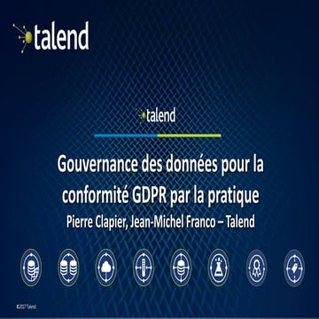 Etapes Pratiques Pour La Mise En Conformité Au GDPR avec Talend