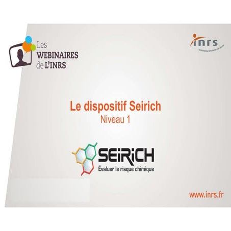 Webinaire INRS - Découvrir l’évaluation des risques chimiques avec Seirich