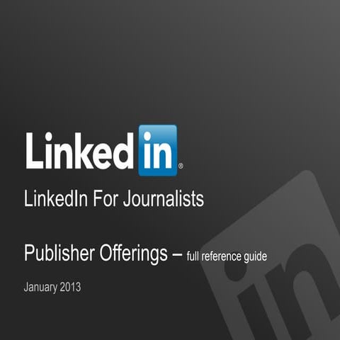 LinkedIn for Journalists training - LinkedIn API Platform