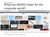 What can MOOCs mean for the corpora...