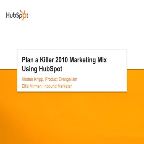 Webinar.2010 Planning Using Hub Spot
