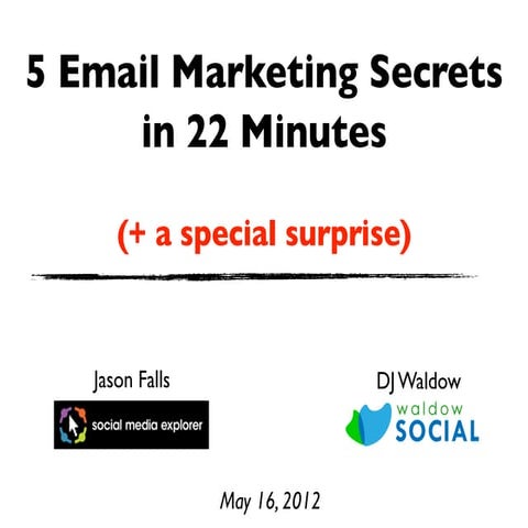 5 Email Marketing Secrets in 22 Minutes