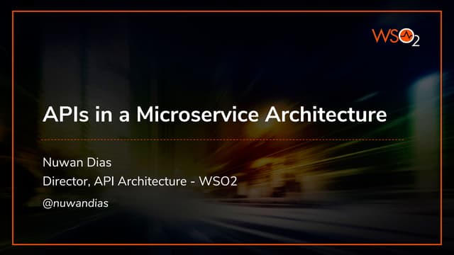 APIs in a Microservice Architecture