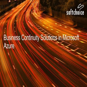 Webinar: Azure backup and disaster recovery