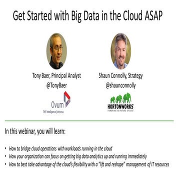 Get Started with Big Data in the Cloud ASAP