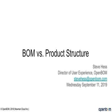 BOM vs Product Structure 