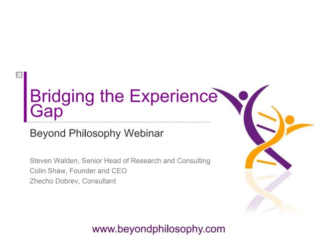Webinar Bridging The Experience Gap