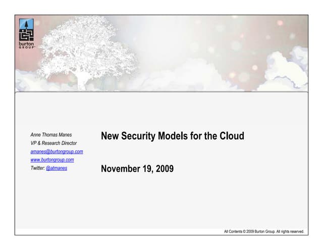 Layer 7 & Burton Group: New Cloud Security Model Requirements