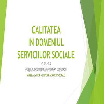 Asigurarea calității în domeniul serviciilor sociale
