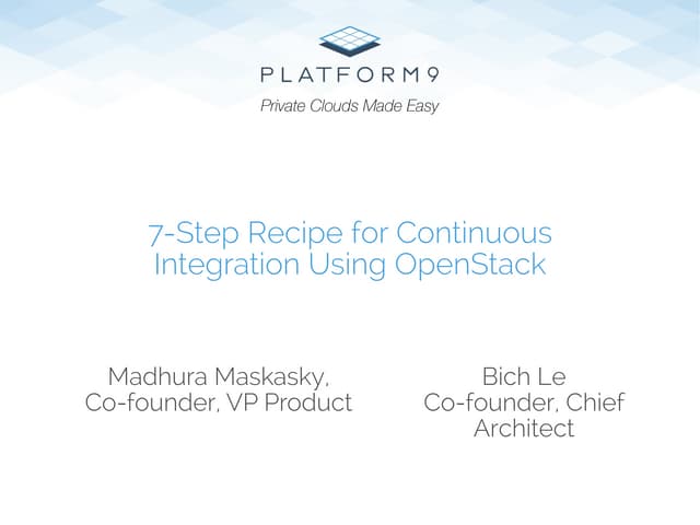 7-Step Recipe For Continuous Integration Using OpenStack - Part 1