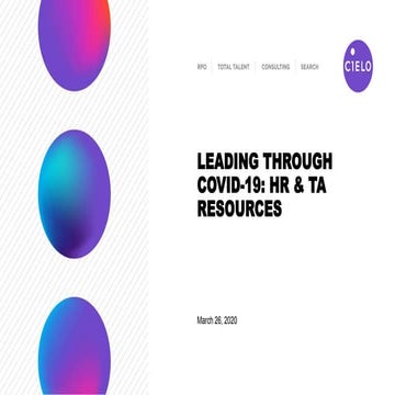 Leading Through COVID-19: HR & TA Resources