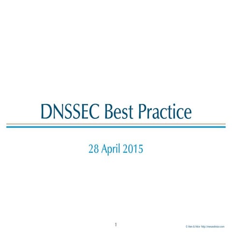 DNSSEC best practices Webinar
