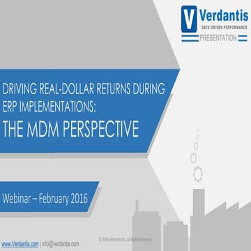 Webinar: Driving Real-dollar returns during ERP Implementations: The MDM Pers...