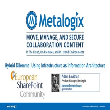 European SharePoint Community - Hybrid Dilemma: Using Infrastructure as Infor...