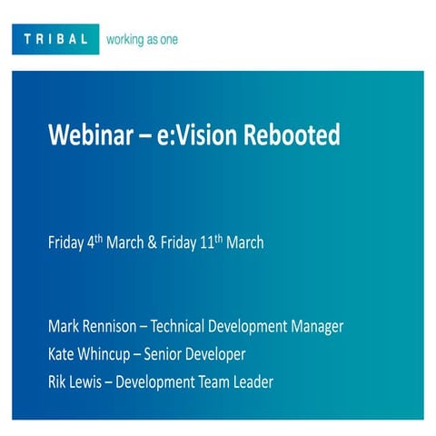 Webinar - eVision Reboot
