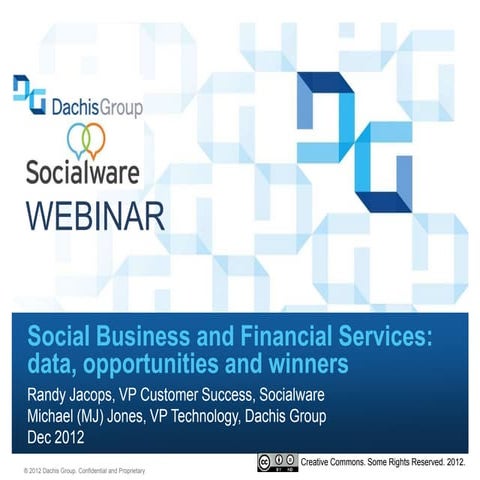 Webinar: Social Business and Financial Services, with @DachisGroup @Socialware