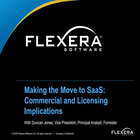 Webinar: Making the Move to SaaS - Commercial and Licensing Implications