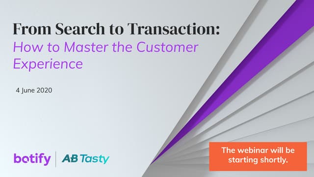 From Search to Transaction: How to Master the Customer Experience