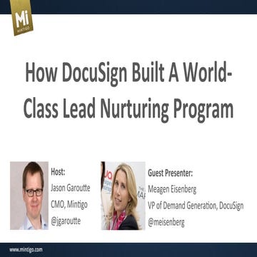 [Mintigo Webinar] How DocuSign Built A World-Class Lead Nurturing Program