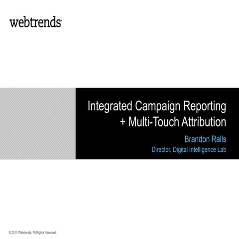 Integrated Campaign Performance: Multi Touch Attribution