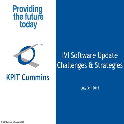 IVI Software Update - Challenges and Strategies - Webinar Presentation