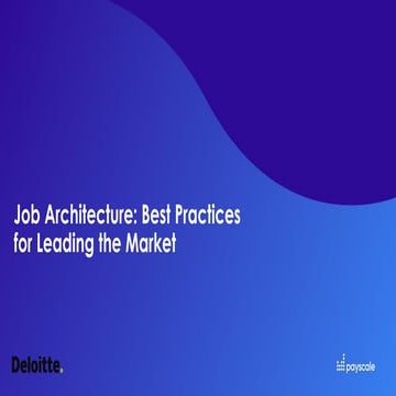 Webinar-Job Architecture: Best Practices for Leading the Market