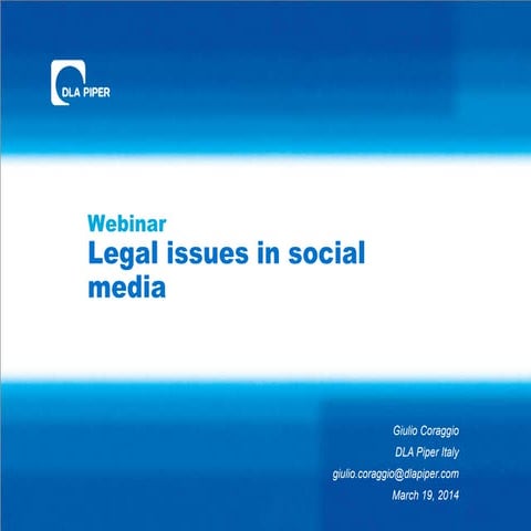 Legal issues on social media