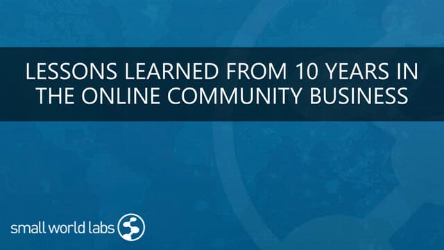 Lessons Learned from 10 years in th...