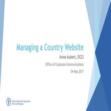 Managing an FAO country website