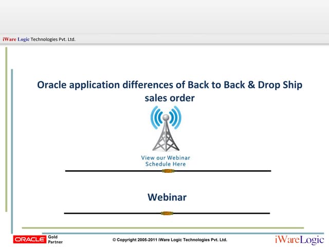 Oracle Application Differences & Drop Ship Sales Orders