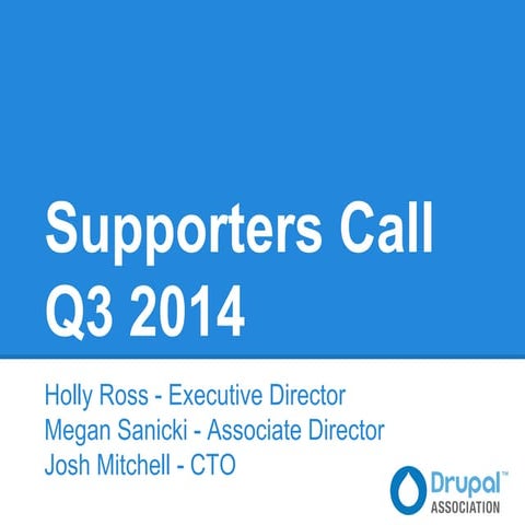 Drupal Association Q3 Supporter Update