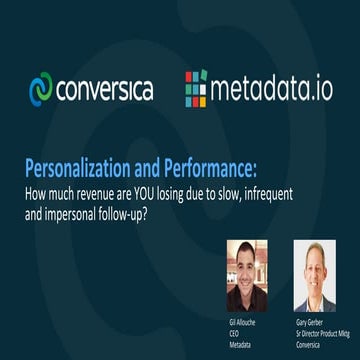 Personalization and Performance: How much revenue are you losing due to slow,...
