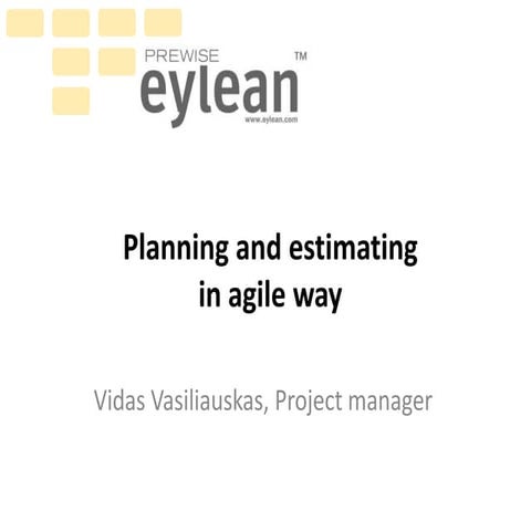 Planning and estimating in agile way - webinar