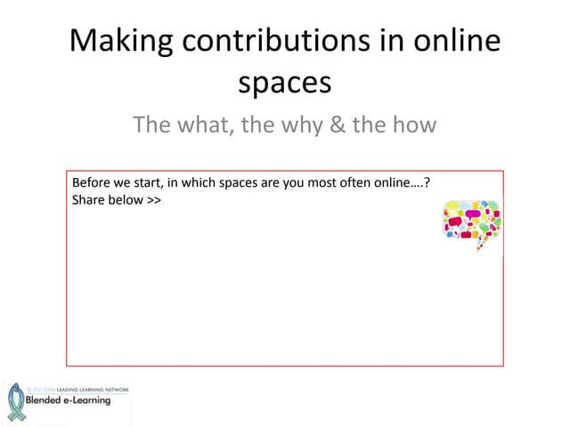 Webinar: Making contributions in online spaces